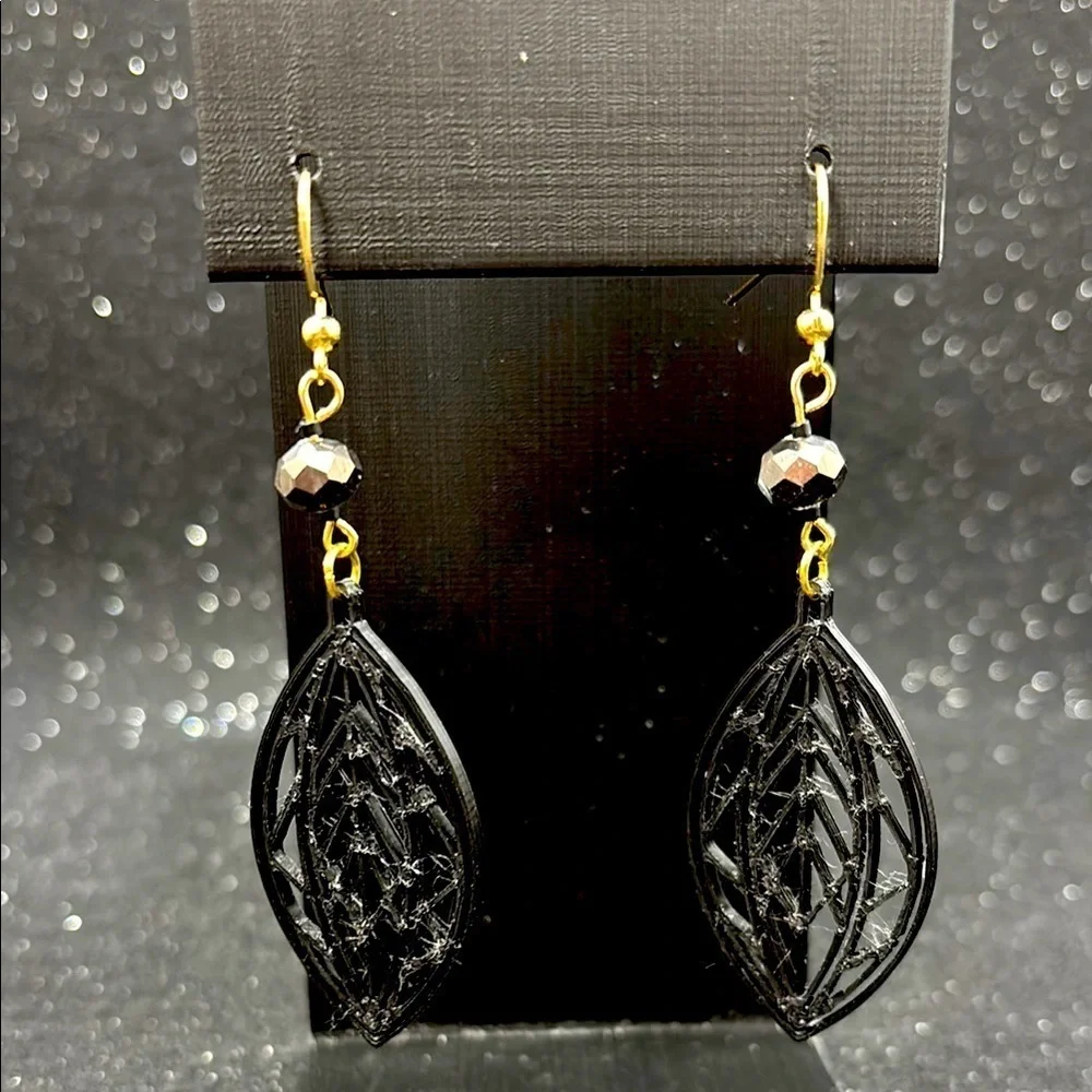Elegant Black and Gold Earrings